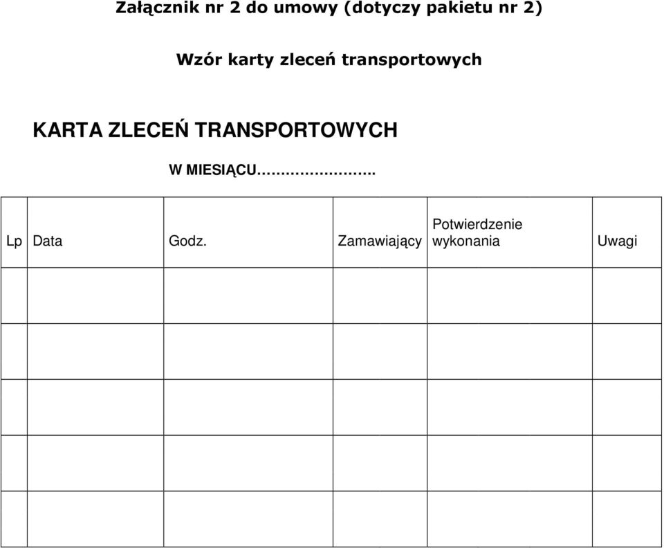 ZLECEŃ TRANSPORTOWYCH W MIESIĄCU.