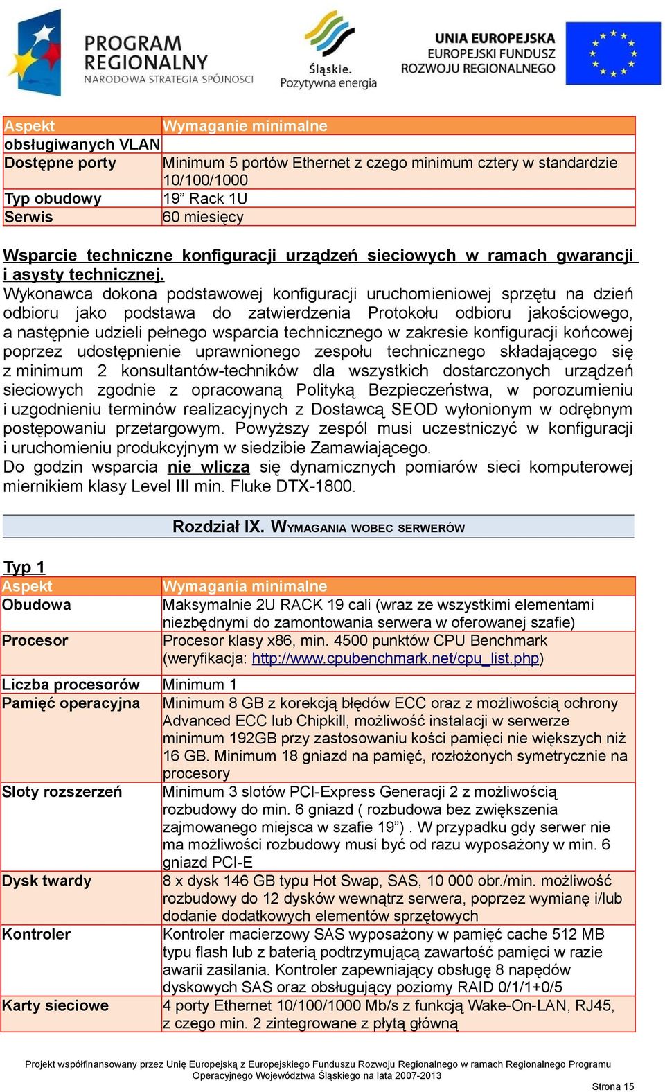 Wykonawca dokona podstawowej konfiguracji uruchomieniowej sprzętu na dzień odbioru jako podstawa do zatwierdzenia Protokołu odbioru jakościowego, a następnie udzieli pełnego wsparcia technicznego w