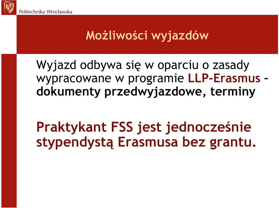 dokumenty przedwyjazdowe, terminy Praktykant