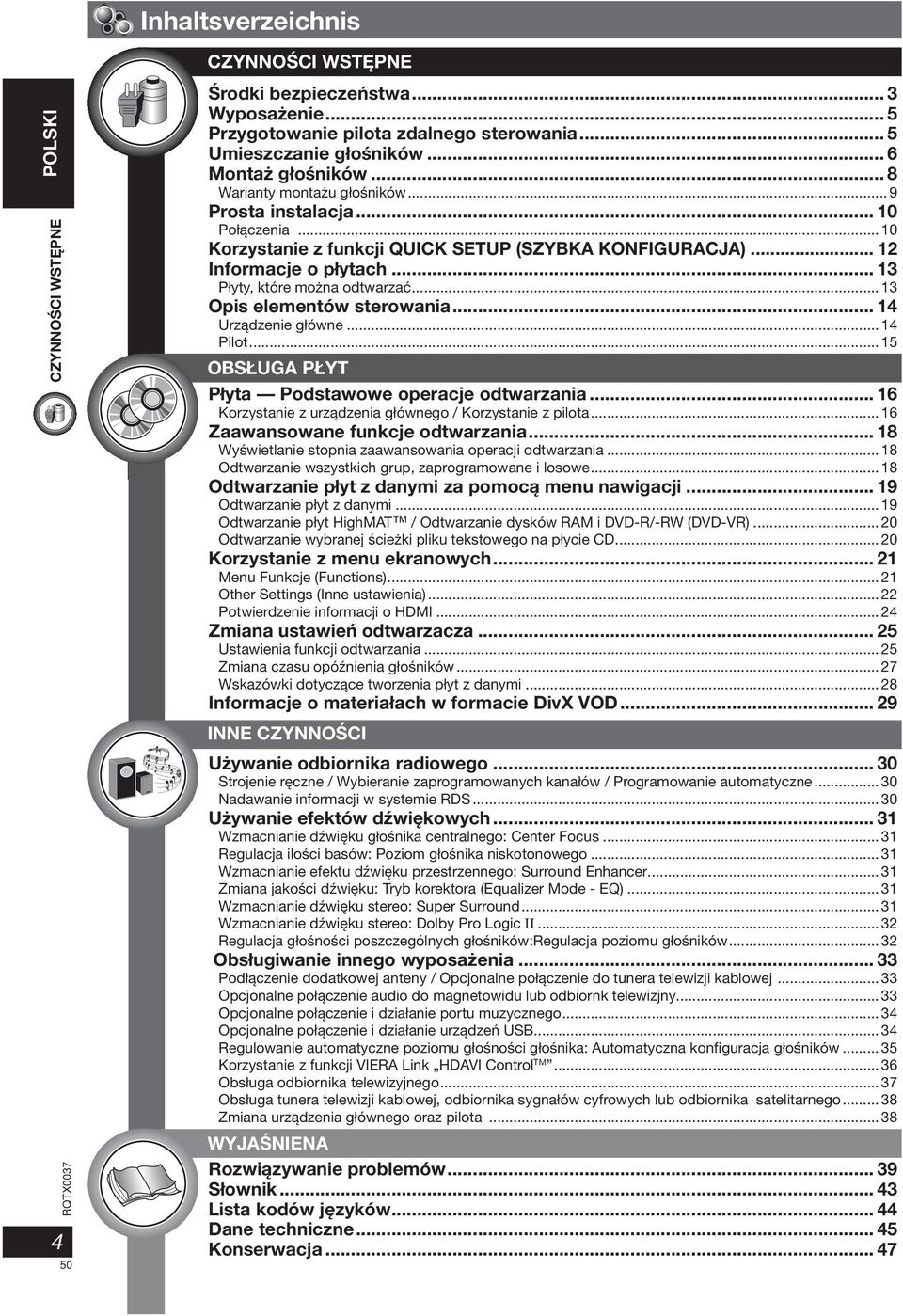 .. 13 Płyty, które można odtwarzać... 13 Opis elementów sterowania... 14 Urządzenie główne... 14 Pilot... 15 OBSŁUGA PŁYT Płyta Podstawowe operacje odtwarzania.