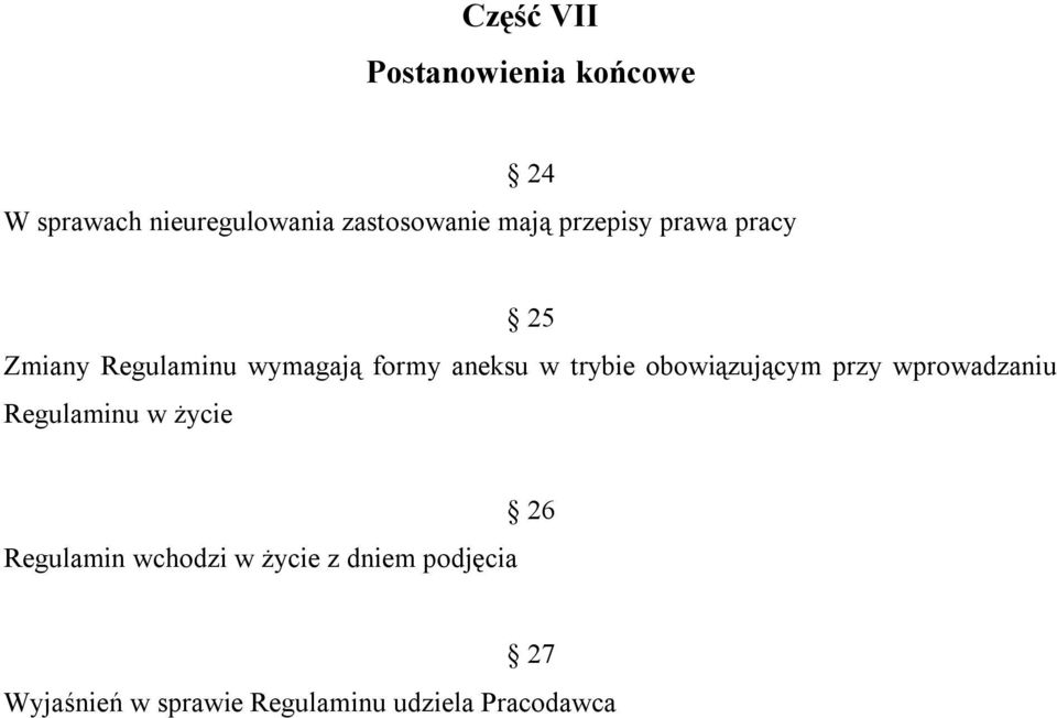 trybie obowiązującym przy wprowadzaniu Regulaminu w życie Regulamin wchodzi