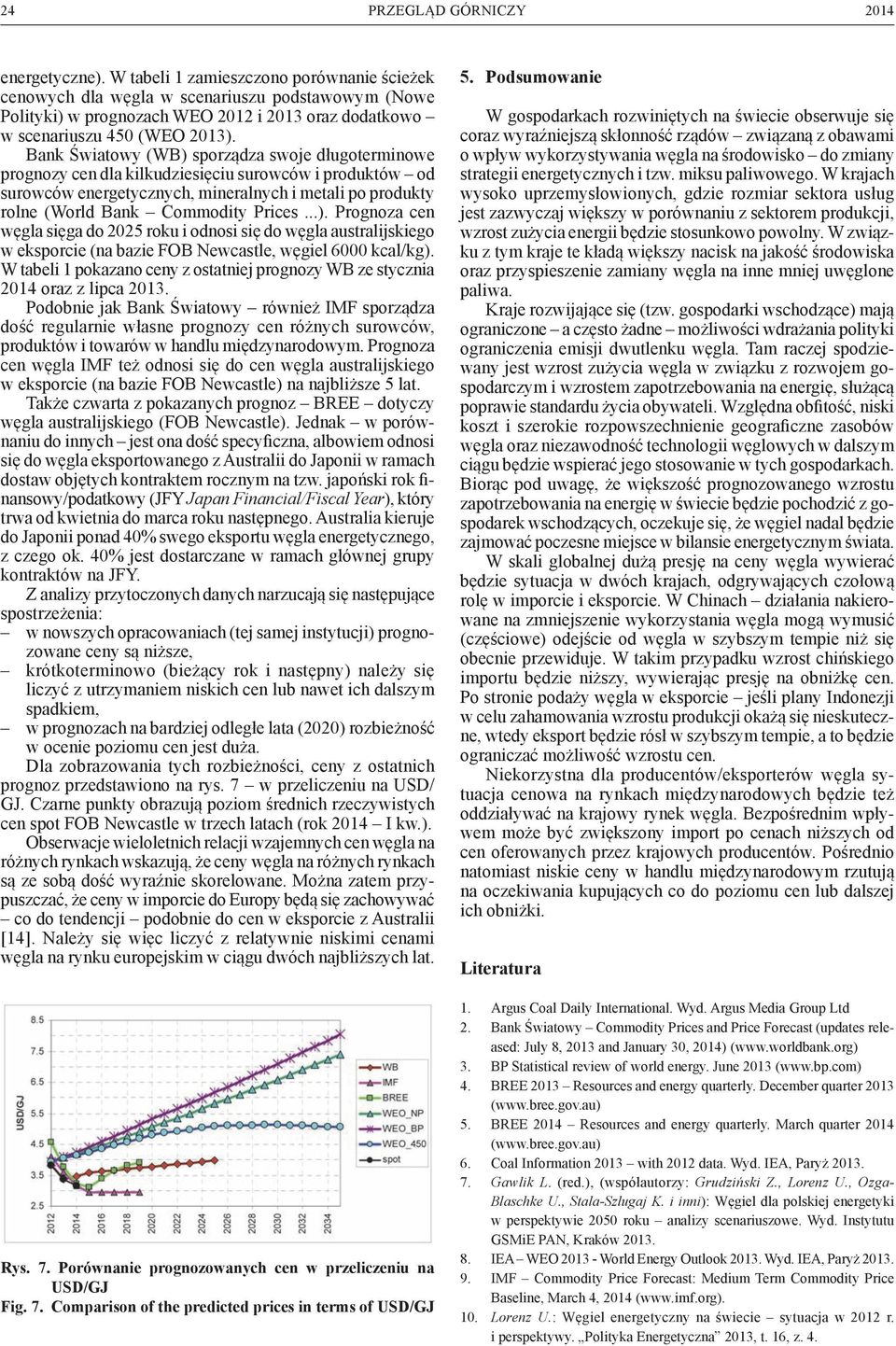 Bank Światowy (WB) sporządza swoje długoterminowe prognozy cen dla kilkudziesięciu surowców i produktów od surowców energetycznych, mineralnych i metali po produkty rolne (World Bank Commodity Prices.