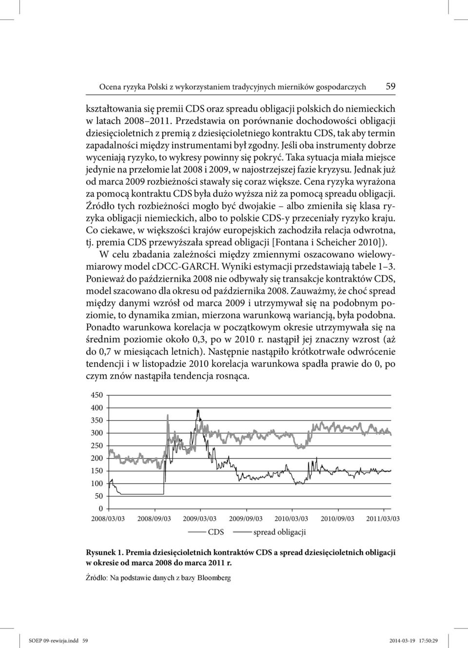 Jeśli oba instrumenty dobrze wyceniają ryzyko, to wykresy powinny się pokryć. Taka sytuacja miała miejsce jedynie na przełomie lat 28 i 29, w najostrzejszej fazie kryzysu.