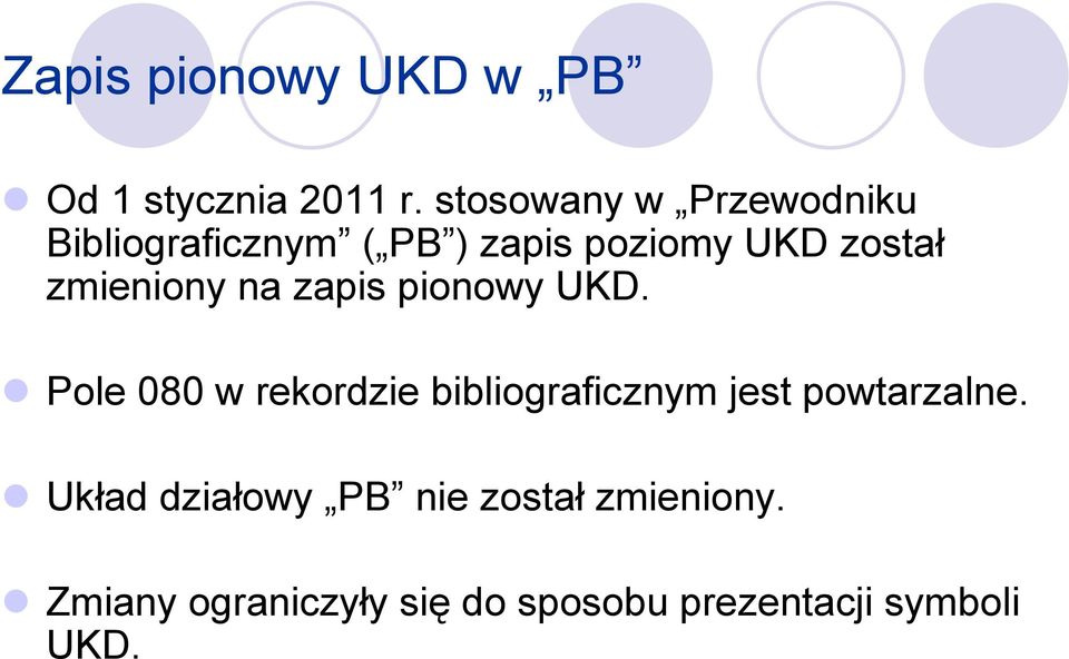 zmieniony na zapis pionowy UKD.