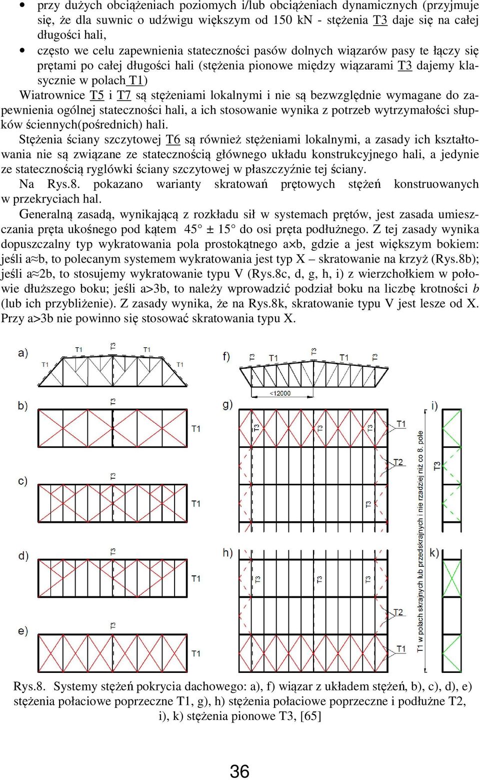 nie są bezwzględnie wymagane do zapewnienia ogólnej stateczności hali, a ich stosowanie wynika z potrzeb wytrzymałości słupków ściennych(pośrednich) hali.