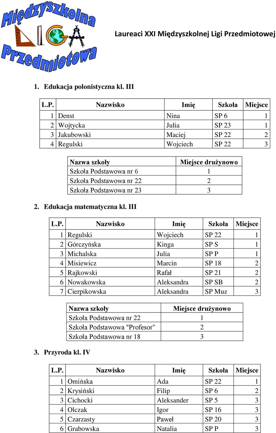 Edukacja matematyczna kl.