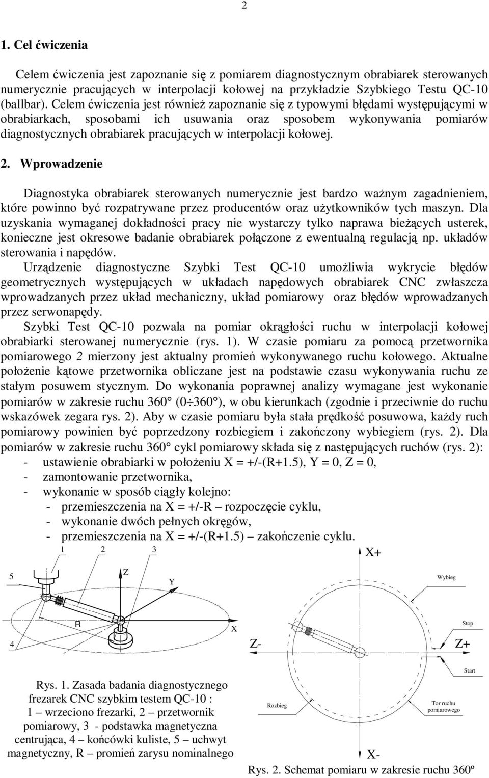 interpolacji kołowej. 2. Wprowadzenie Diagnostyka obrabiarek sterowanych numerycznie jest bardzo ważnym zagadnieniem, które powinno być rozpatrywane przez producentów oraz użytkowników tych maszyn.