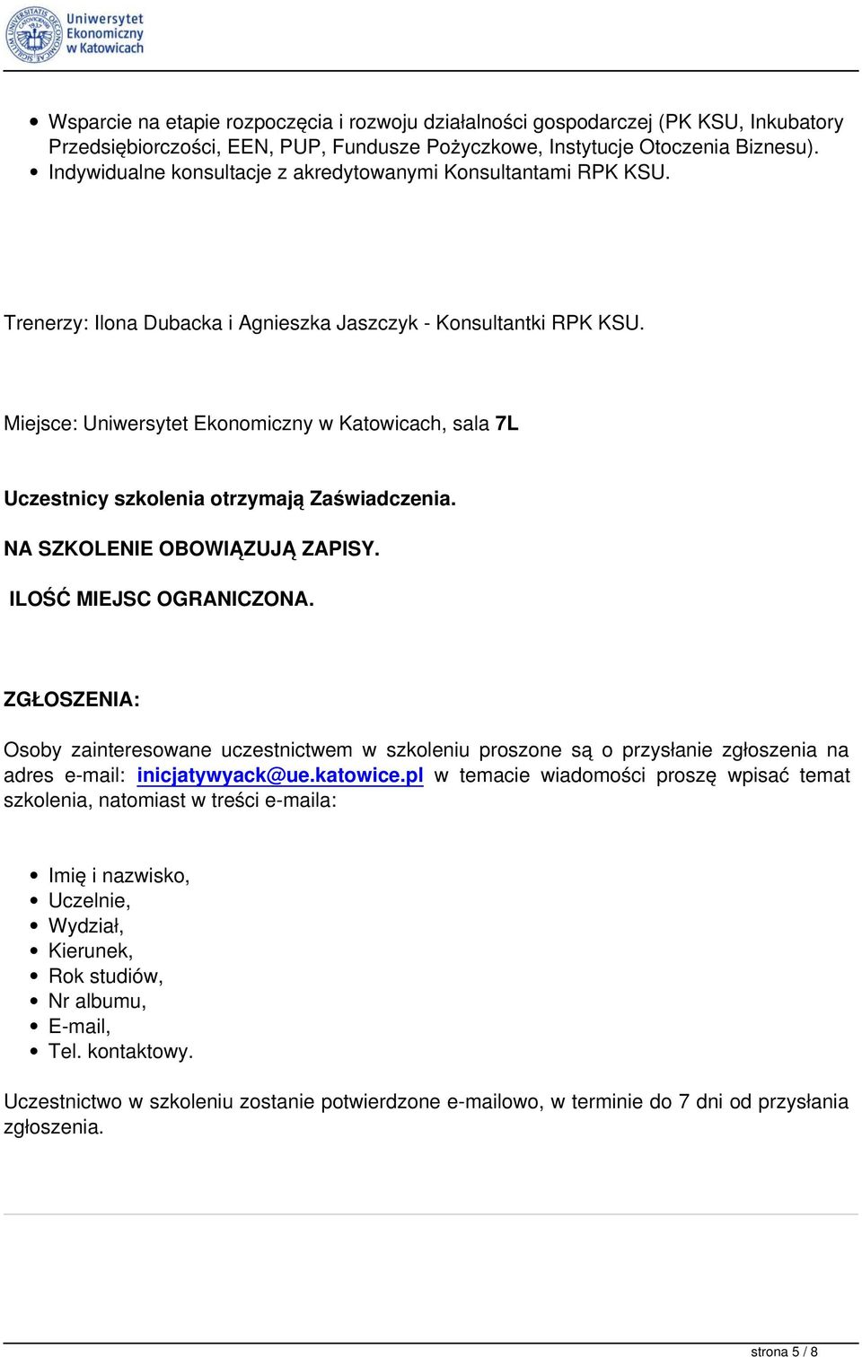 Indywidualne konsultacje z akredytowanymi Konsultantami RPK KSU.