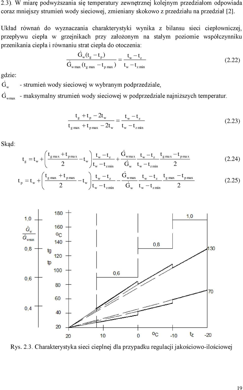 ooczenia: min max max max ) ( ) ( z z p g p g G G (2.22) G - srumień ody siecioej ybranym podprzedziale, max G - maksymalny srumień ody siecioej podprzedziale najniższych emperaur.