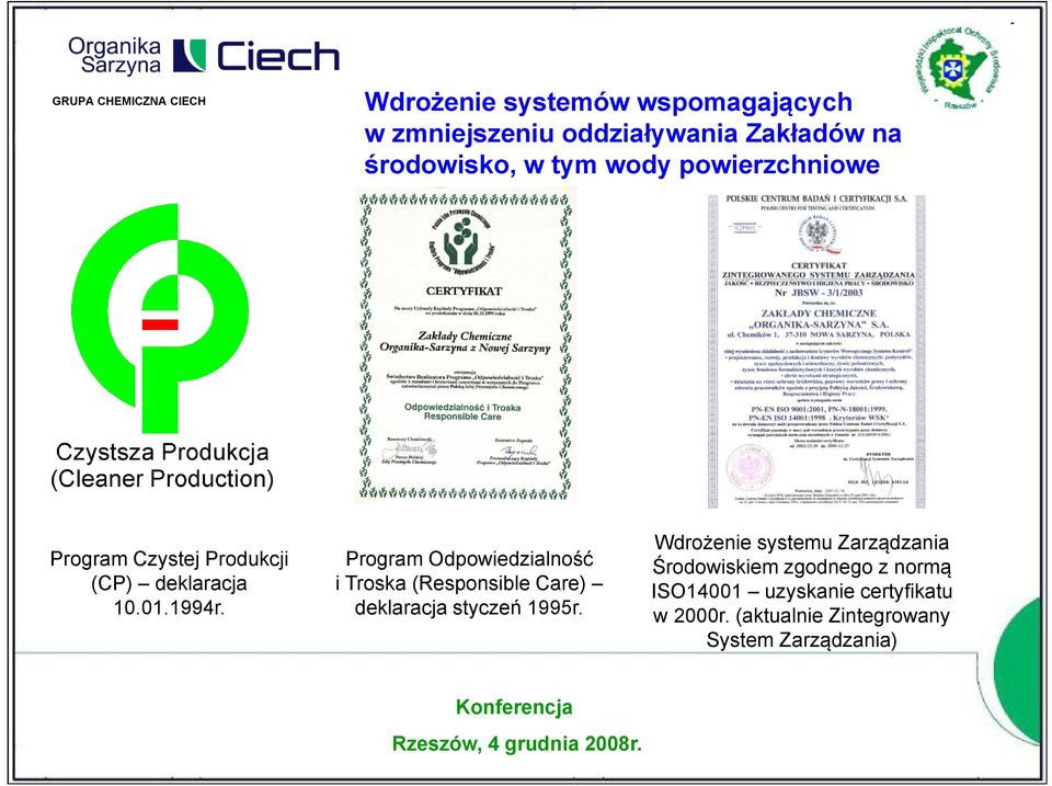 Program Odpowiedzialność i Troska (Responsible Care) deklaracja styczeń 1995r.