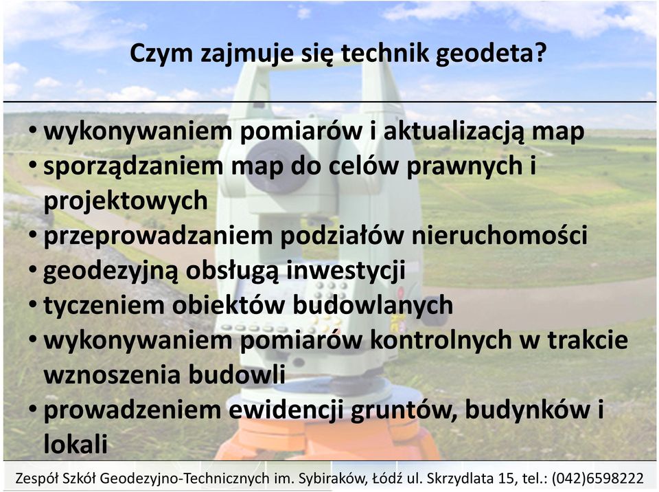 projektowych przeprowadzaniem podziałów nieruchomości geodezyjną obsługą inwestycji