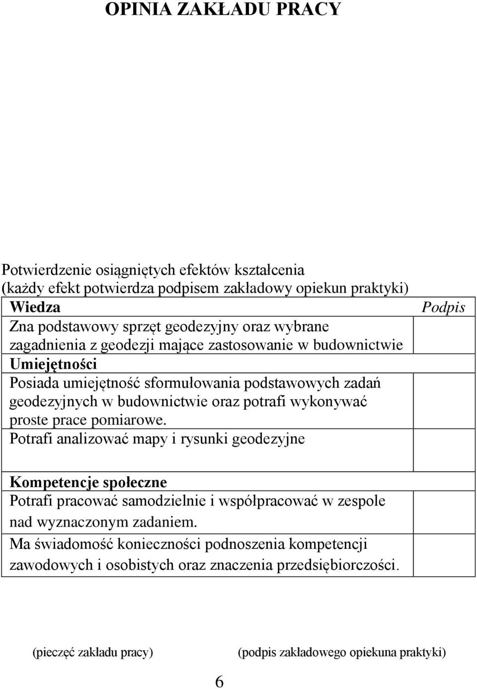 wykonywać proste prace pomiarowe.