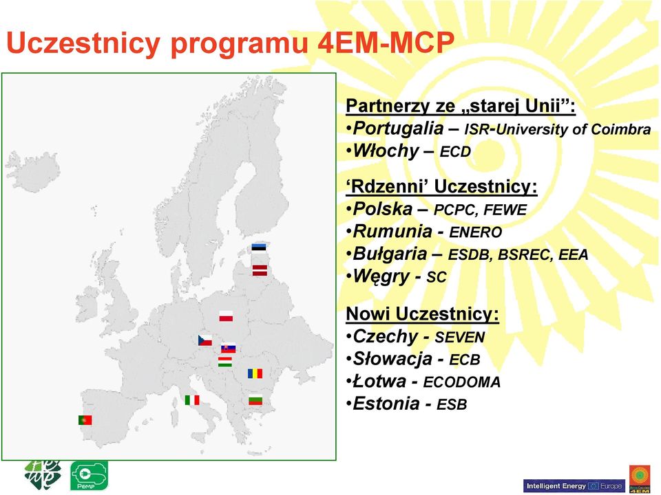 PCPC, FEWE Rumunia - ENERO Bułgaria ESDB, BSREC, EEA Węgry - SC