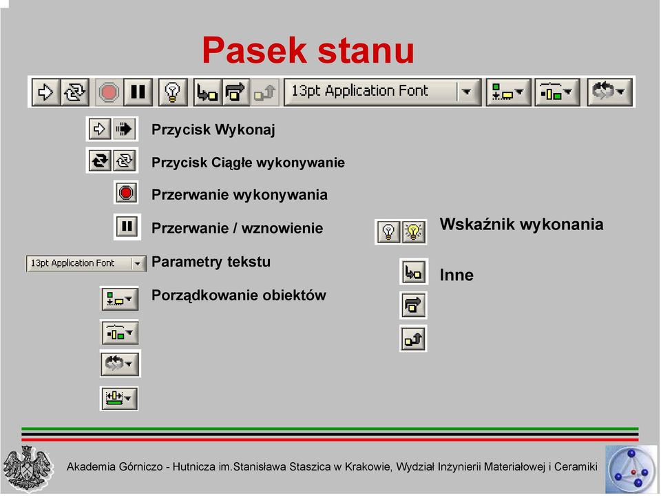 Przerwanie / wznowienie Parametry tekstu