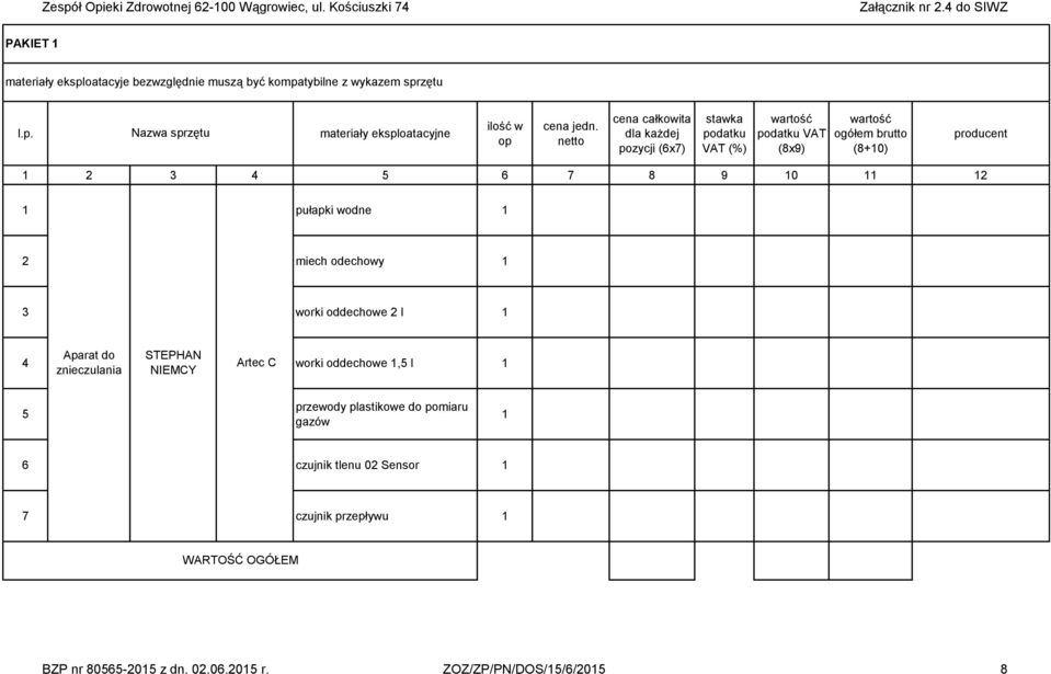 oddechowe l Aparat do STEPHAN 4 Artec C worki oddechowe,5 l znieczulania NIEMCY 5