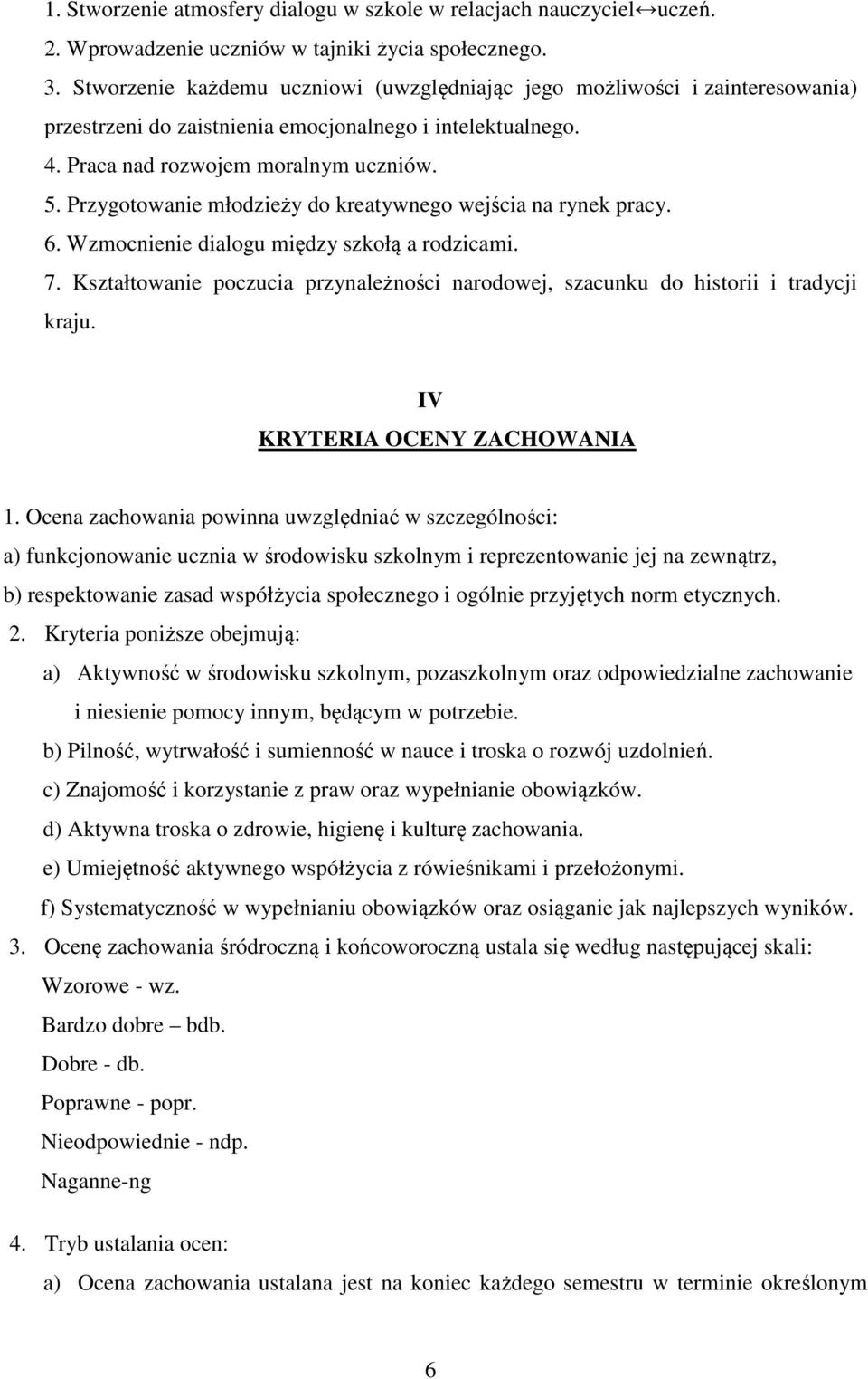 Przygotowanie młodzieży do kreatywnego wejścia na rynek pracy. 6. Wzmocnienie dialogu między szkołą a rodzicami. 7.