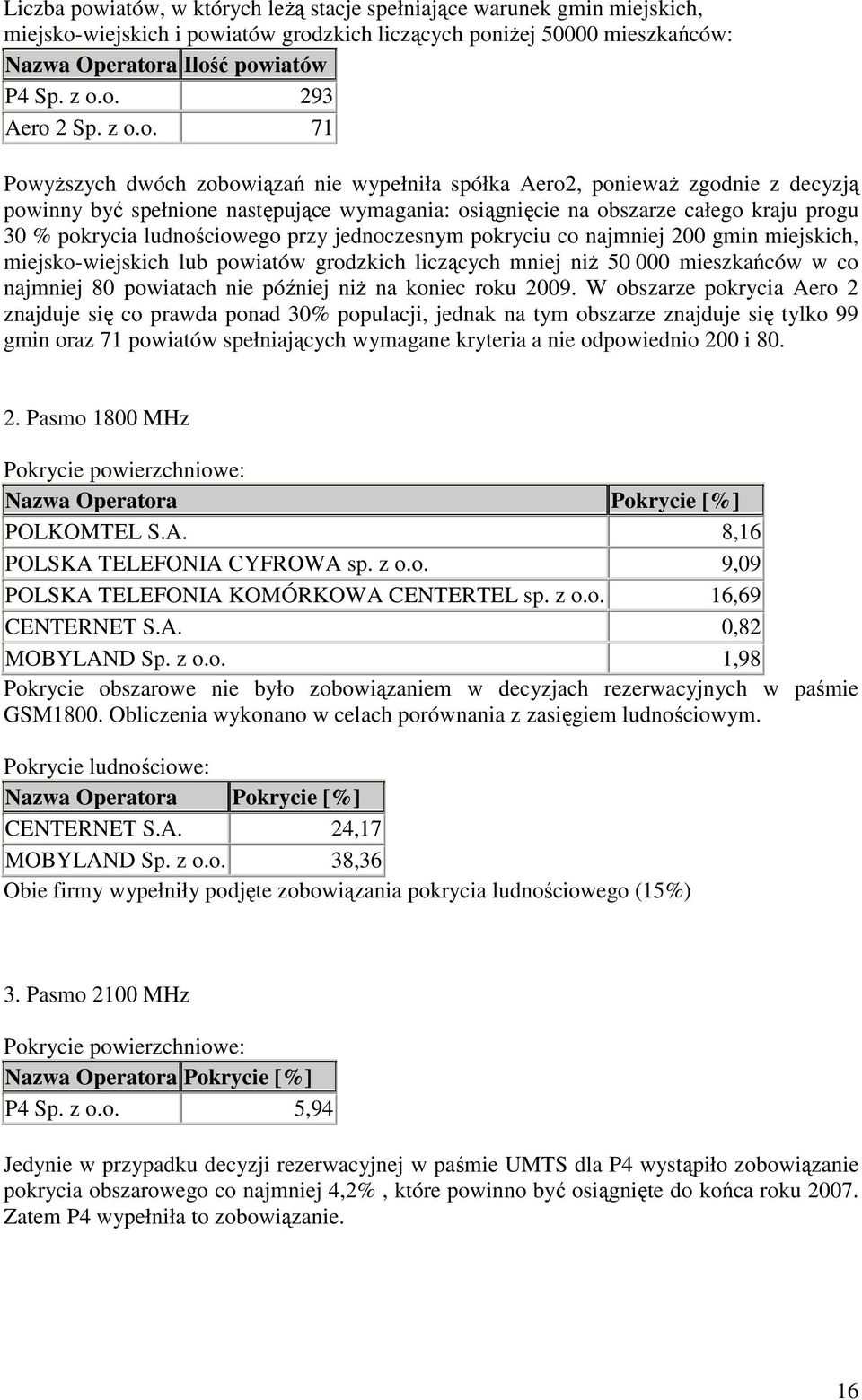 ludnościowego przy jednoczesnym pokryciu co najmniej 200 gmin miejskich, miejsko-wiejskich lub powiatów grodzkich liczących mniej niŝ 50 000 mieszkańców w co najmniej 80 powiatach nie później niŝ na