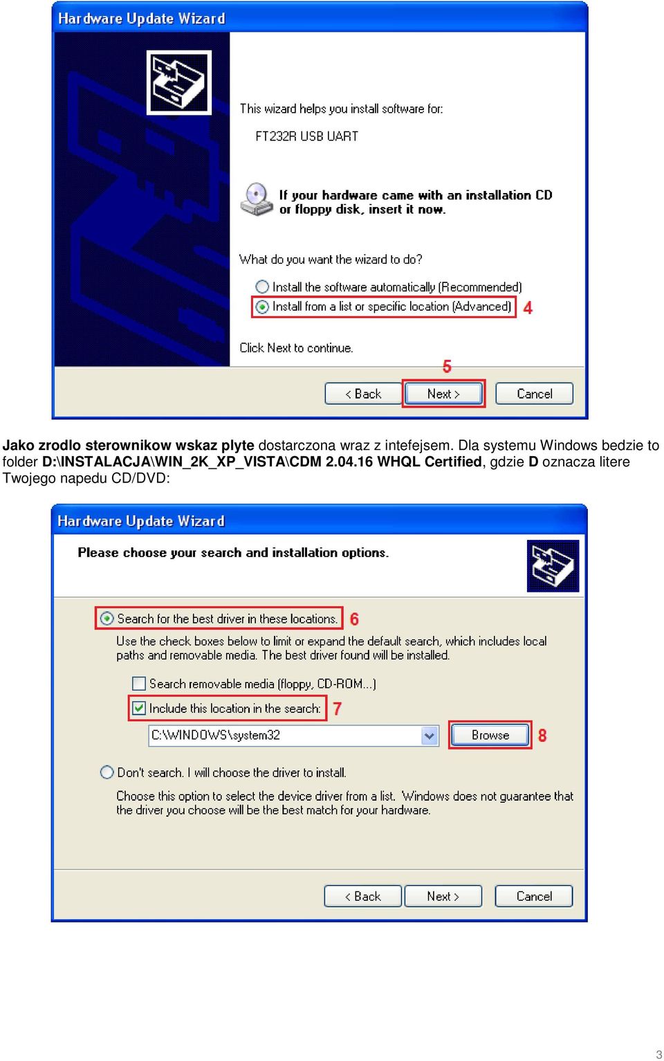 Dla systemu Windows bedzie to folder