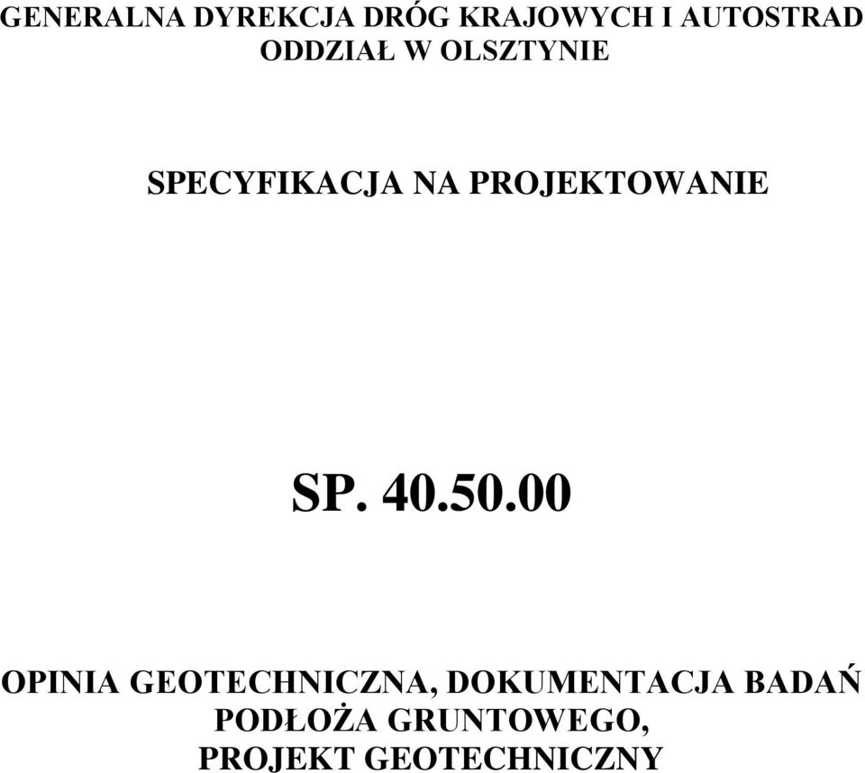 PROJEKTOWANIE SP. 40.50.