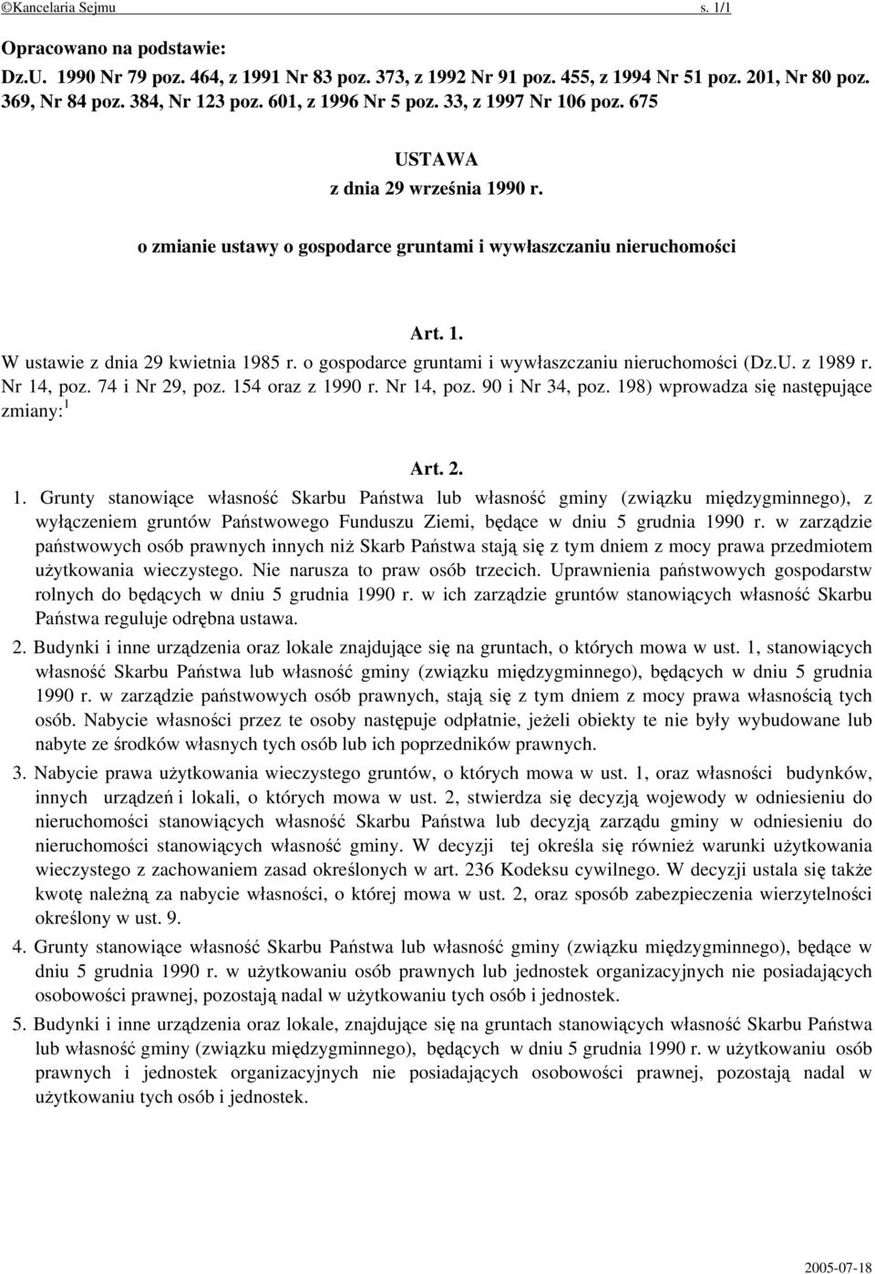 o gospodarce gruntami i wywłaszczaniu nieruchomości (Dz.U. z 19