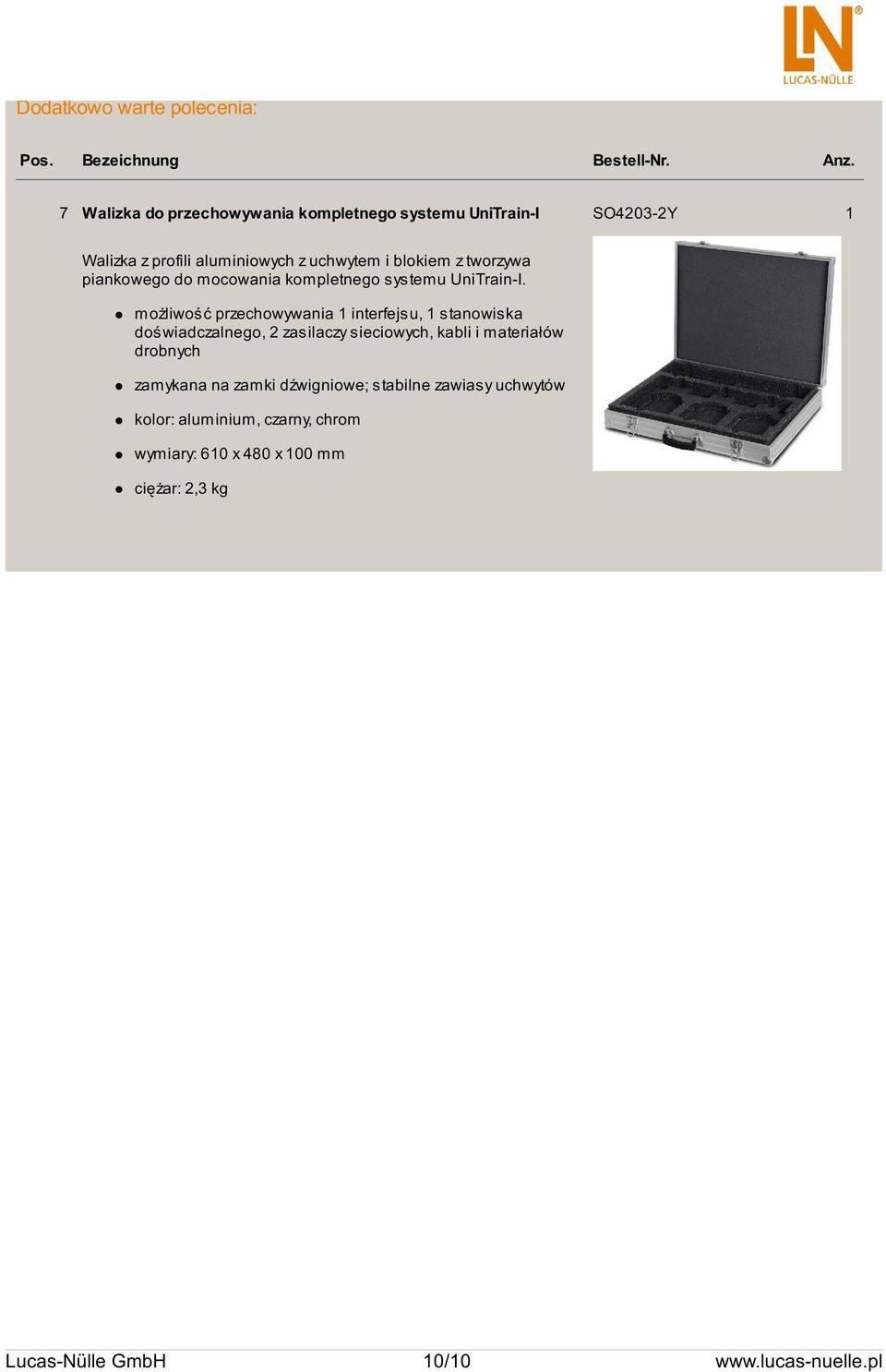 piankowego do mocowania kompletnego systemu UniTrain-I.