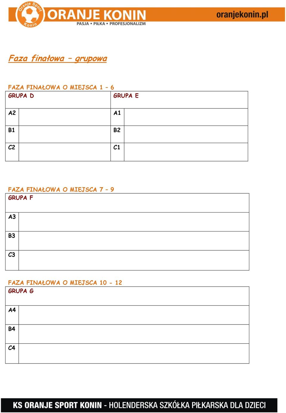 C1 FAZA FINAŁOWA O MIEJSCA 7 9 GRUPA F A3