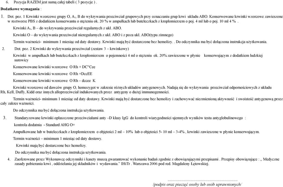 Krwinki A 1, B do wykrywania przeciwciał regularnych z ukł. ABO. Krwinki O do wykrywania przeciwciał nieregularnych z ukł. ABO i z poza ukł.