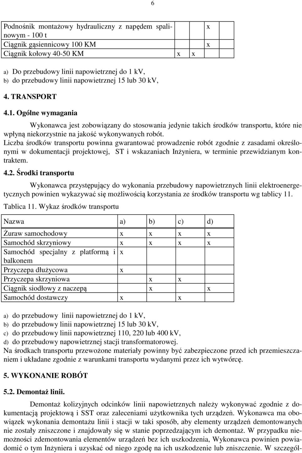 Liczba środków transportu powinna gwarantować prowadzenie robót zgodnie z zasadami określonymi w dokumentacji projektowej, ST i wskazaniach Inżyniera, w terminie przewidzianym kontraktem. 4.2.