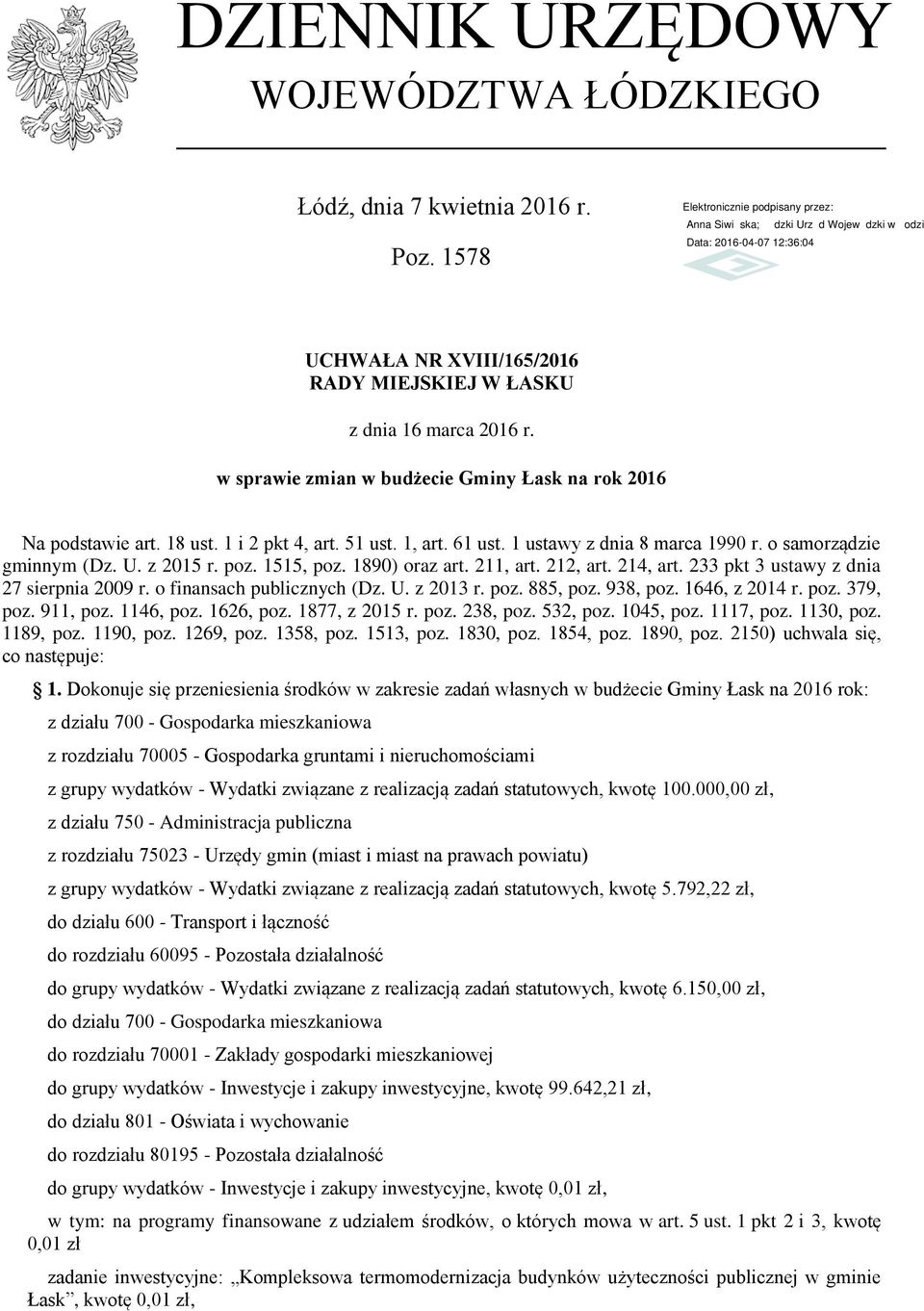 233 pkt 3 ustawy z dnia 27 sierpnia 2009 r. o finansach publicznych (Dz. U. z 2013 r. poz. 885, poz. 938, poz. 1646, z 2014 r. poz. 379, poz. 911, poz. 1146, poz. 1626, poz. 1877, z 2015 r. poz. 238, poz.