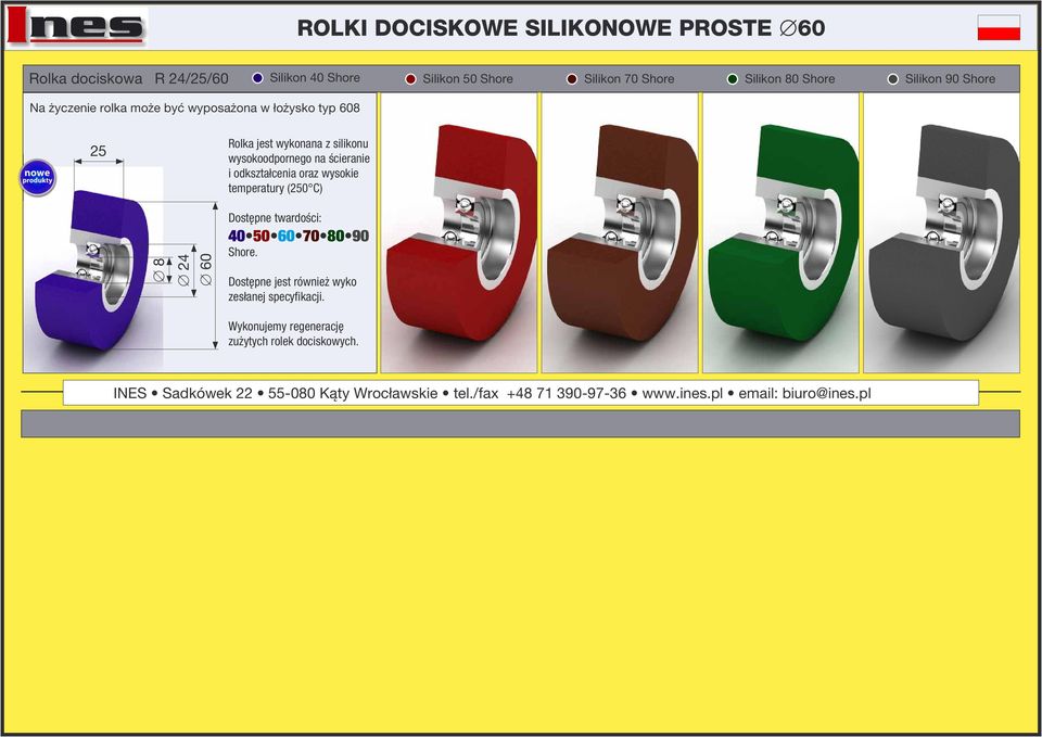 życzenie rolka może być wyposażona w łożysko typ 608 25 8 24 60