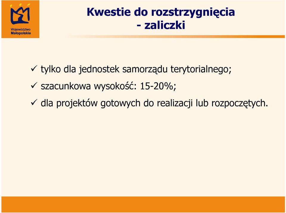 terytorialnego; szacunkowa wysokość: