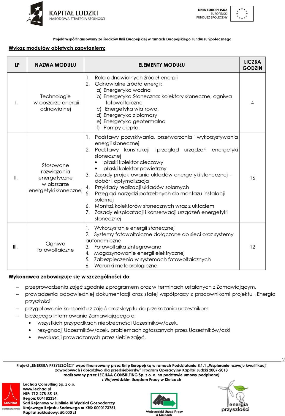 d) Energetyka z biomasy e) Energetyka geotermalna f) Pompy ciepła. 4 II. Stosowane rozwiązania energetyczne w obszarze energetyki słonecznej 1.