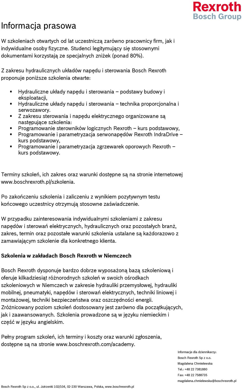 napędu i sterowania technika proporcjonalna i serwozawory.