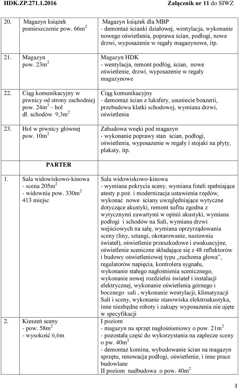 remont podłóg, ścian, nowe oświetlenie, drzwi, wyposażenie w regały magazynowe Ciąg komunikacyjny - demontaż ścian z luksfery, usuniecie boazerii, przebudowa klatki schodowej, wymiana drzwi,