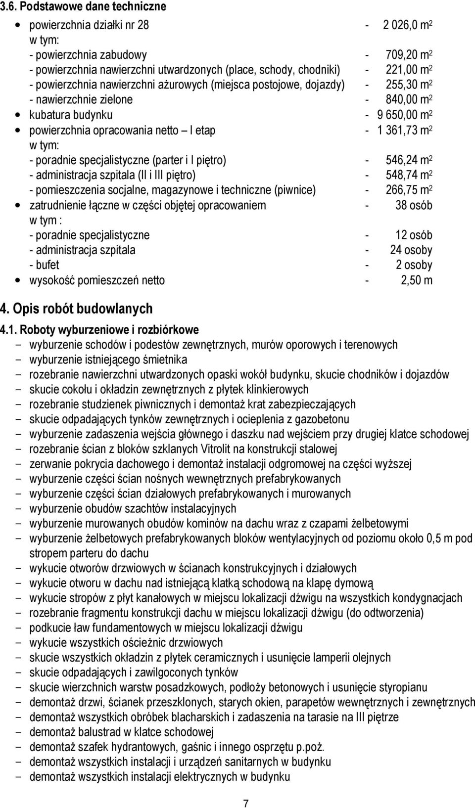 Opis robót budowlanych 4.1.