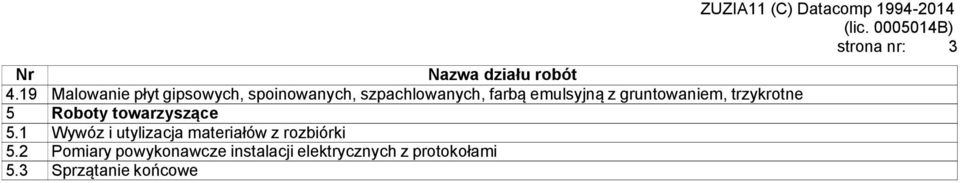 emulsyjną z gruntowaniem, trzykrotne 5 Roboty towarzyszące 5.