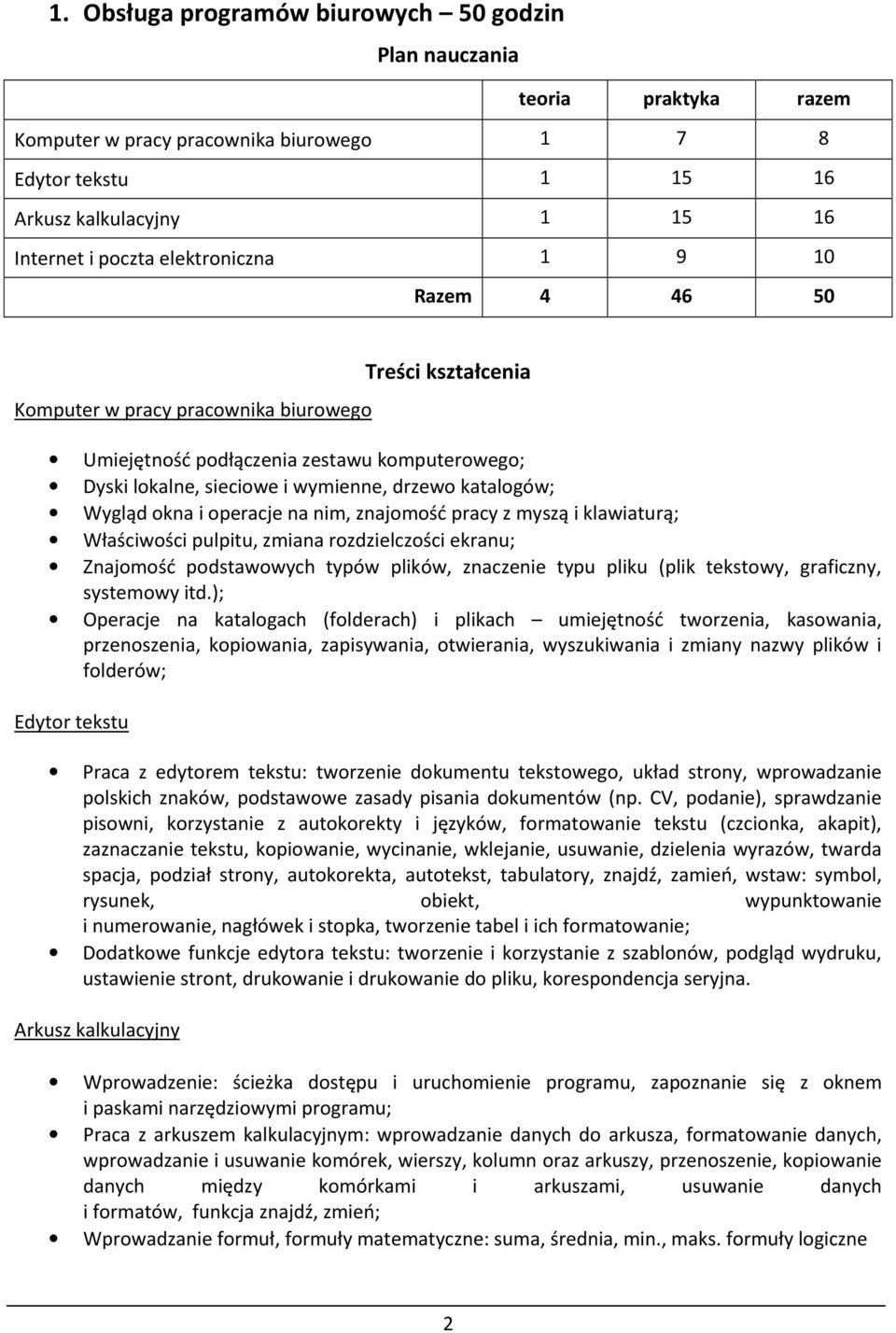 okna i operacje na nim, znajomość pracy z myszą i klawiaturą; Właściwości pulpitu, zmiana rozdzielczości ekranu; Znajomość podstawowych typów plików, znaczenie typu pliku (plik tekstowy, graficzny,