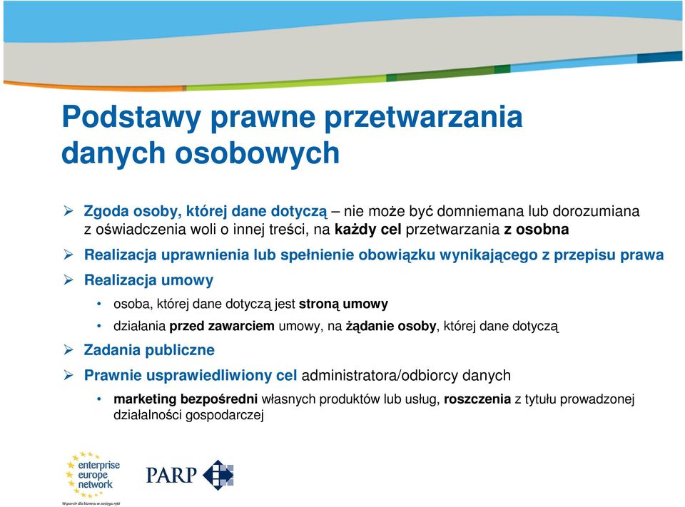 Realizacja umowy osoba, której dane dotyczą jest stroną umowy działania przed zawarciem umowy, na żądanie osoby, której dane dotyczą Zadania publiczne