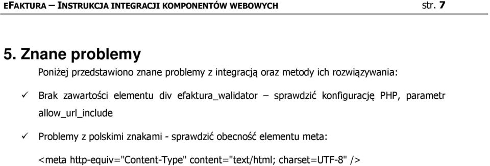 Brak zawartości elementu div efaktura_walidator sprawdzić konfigurację PHP, parametr