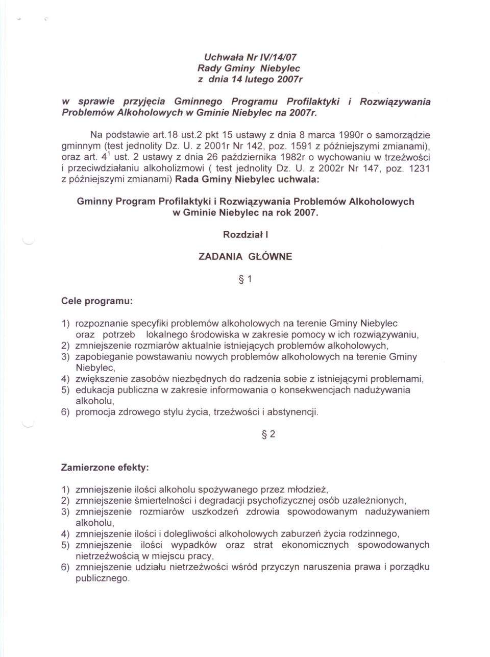 2 ustawy z dnia 26 pazdziernika 1982r o wychowaniu w trzezwosci i przeciwdzialaniu alkoholizmowi ( test jednolity Dz. U. z 2002r Nr 147, poz.