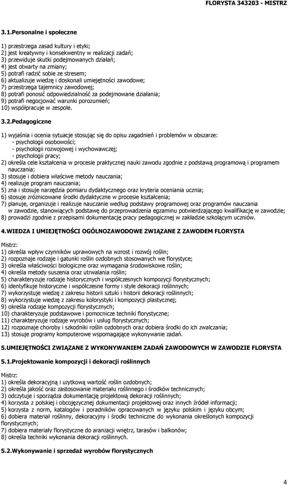 negocjować warunki porozumień; 10) współpracuje w zespole. 3.2.