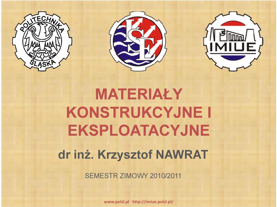 EKSPLOATACYJNE dr inż.