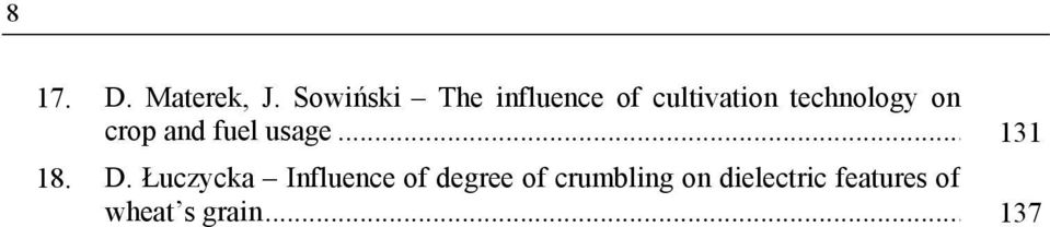 on crop and fuel usage... 131 18. D.