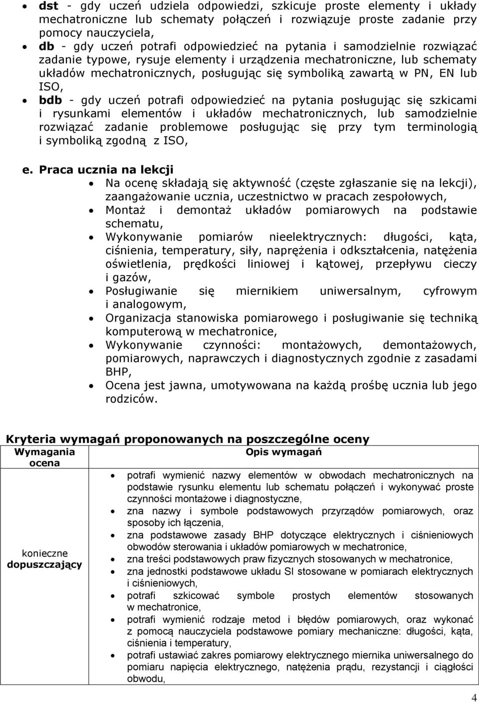 odpowiedzieć na pytania posługując się szkicami i rysunkami elementów i układów lub samodzielnie rozwiązać zadanie problemowe posługując się przy tym terminologią i symboliką zgodną z ISO, e.