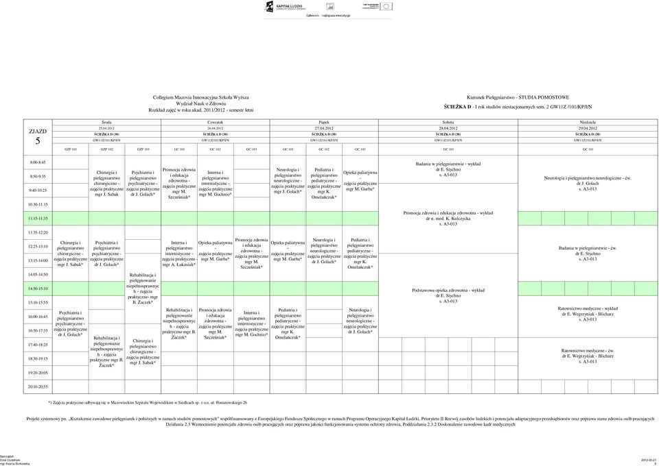 Golach* pediatryczne Badania w pielęgniarstwie wykład neurologiczne ćw. dr J. Golach 10.3011.