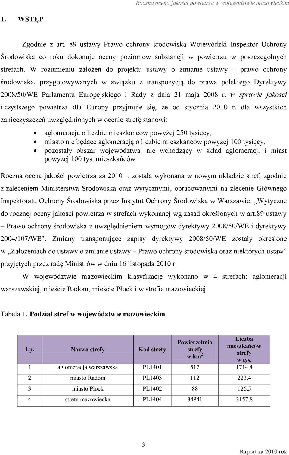 dnia 21 maja 2008 r. w sprawie jakości i czystszego powietrza dla Europy przyjmuje się, że od stycznia 2010 r.