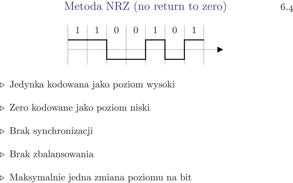 wysoki Zero kodowane jako poziom niski Brak
