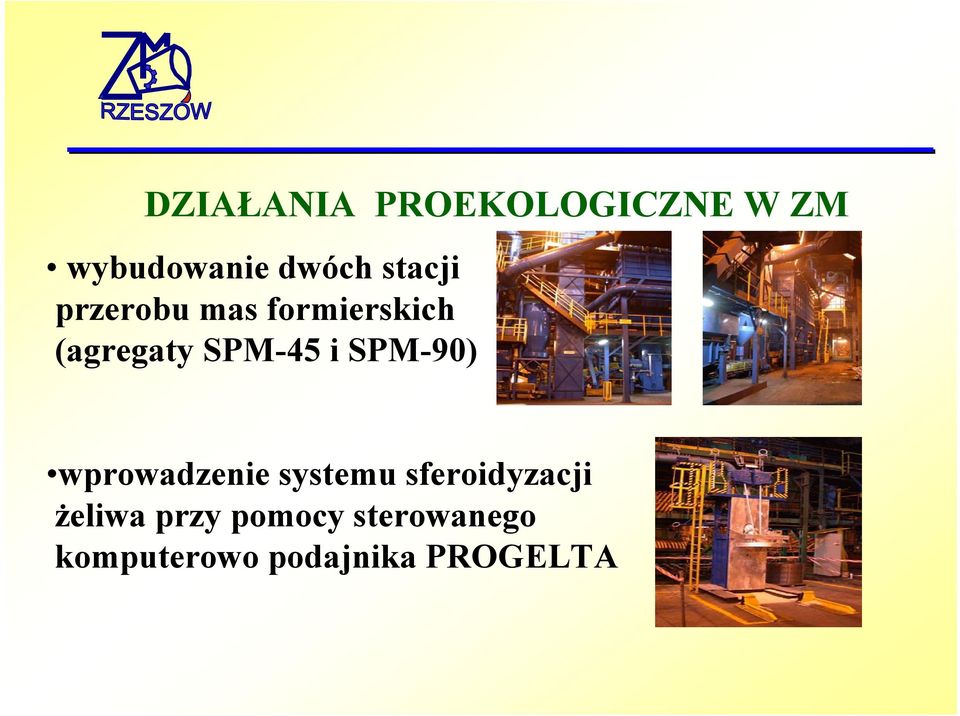 i SPM-90) wprowadzenie systemu sferoidyzacji