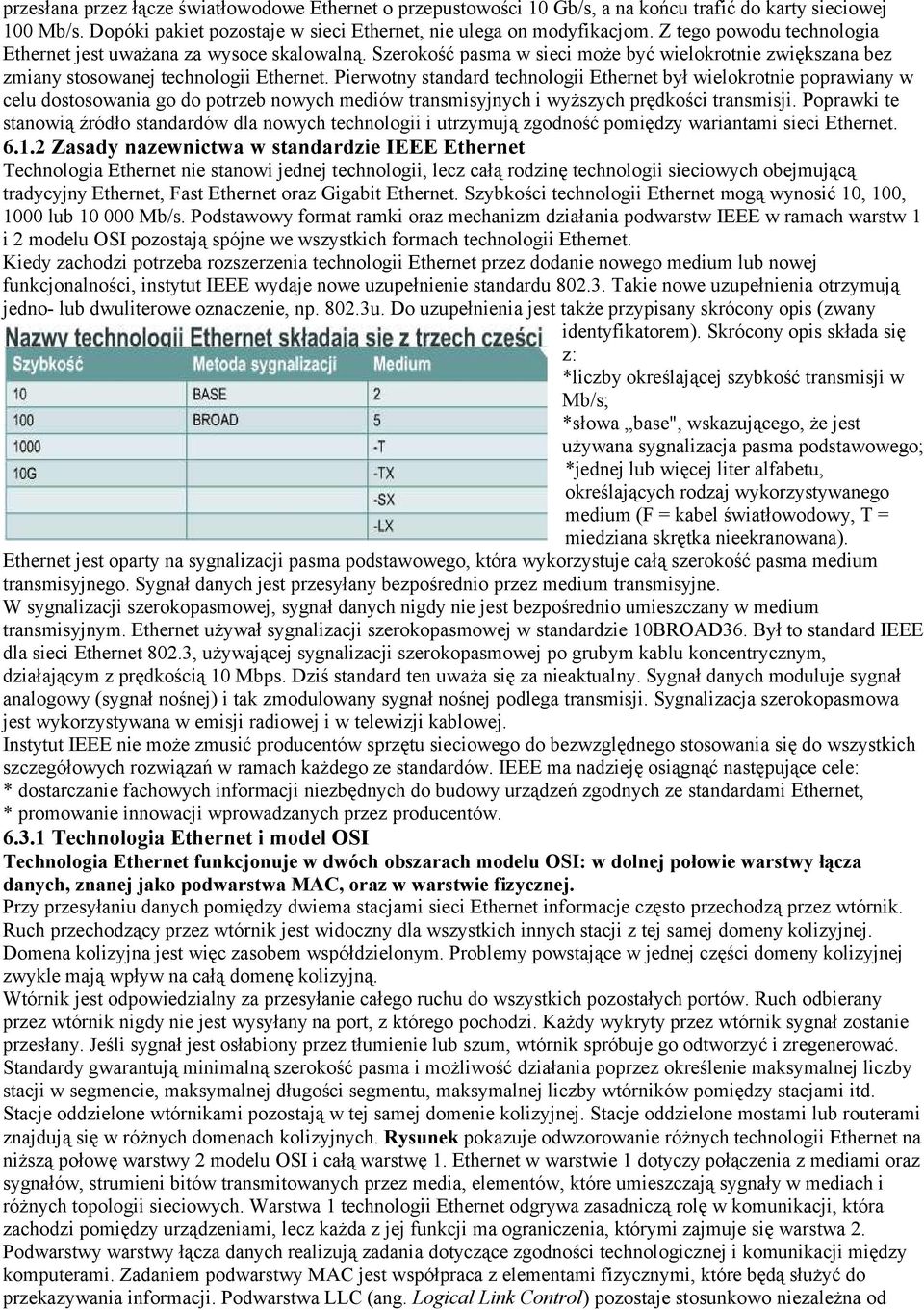 Pierwotny standard technologii Ethernet był wielokrotnie poprawiany w celu dostosowania go do potrzeb nowych mediów transmisyjnych i wyższych prędkości transmisji.