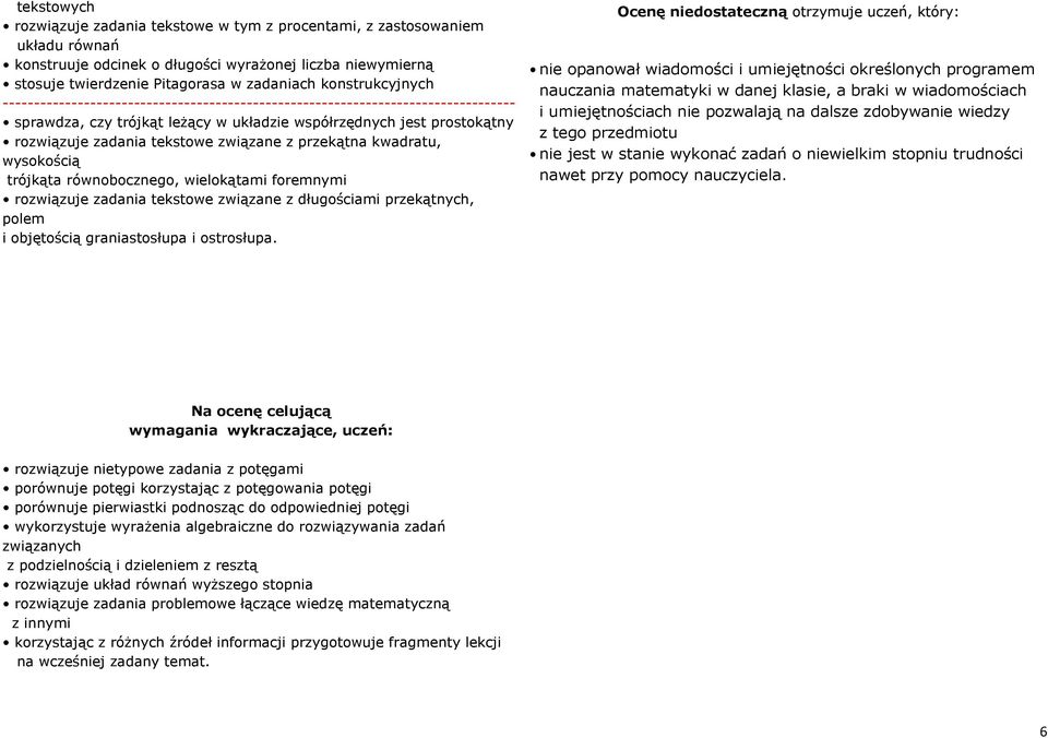 foremnymi rozwiązuje zadania tekstowe związane z długościami przekątnych, polem i objętością graniastosłupa i ostrosłupa.